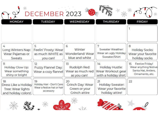 Bailey Festive Wear Calendar